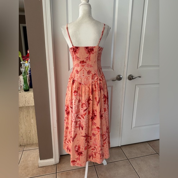 House Of Harlow 1960 Linen Blend Midi Dress - Picture 10 of 15